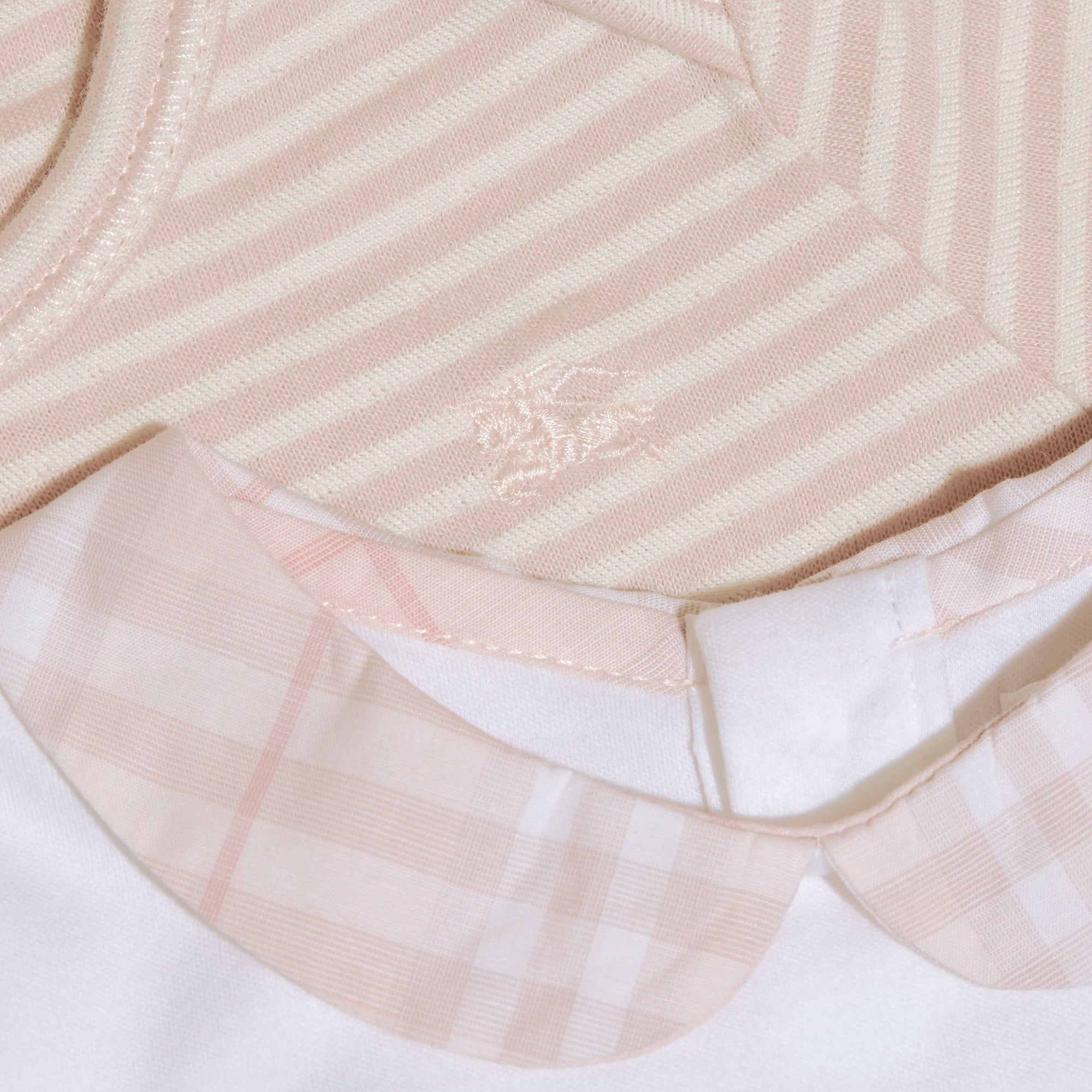 Coffret cadeau bébé trois pièces en coton mélangé à motif - Powder Pink