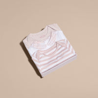 Coffret cadeau bébé trois pièces en coton mélangé à motif - Powder Pink