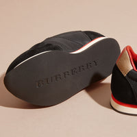Sneakers en tissu technique & cuir velours - Black