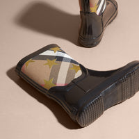 Bottes de pluie à motif House check et imprimé à étoiles - Black