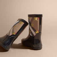 Bottes de pluie à motif House check et imprimé à étoiles - Black