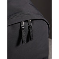 Sac à dos en tissu technique avec détails en cuir - Black