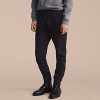 Pantalon de survêtement en maille de coton mélangé - Black