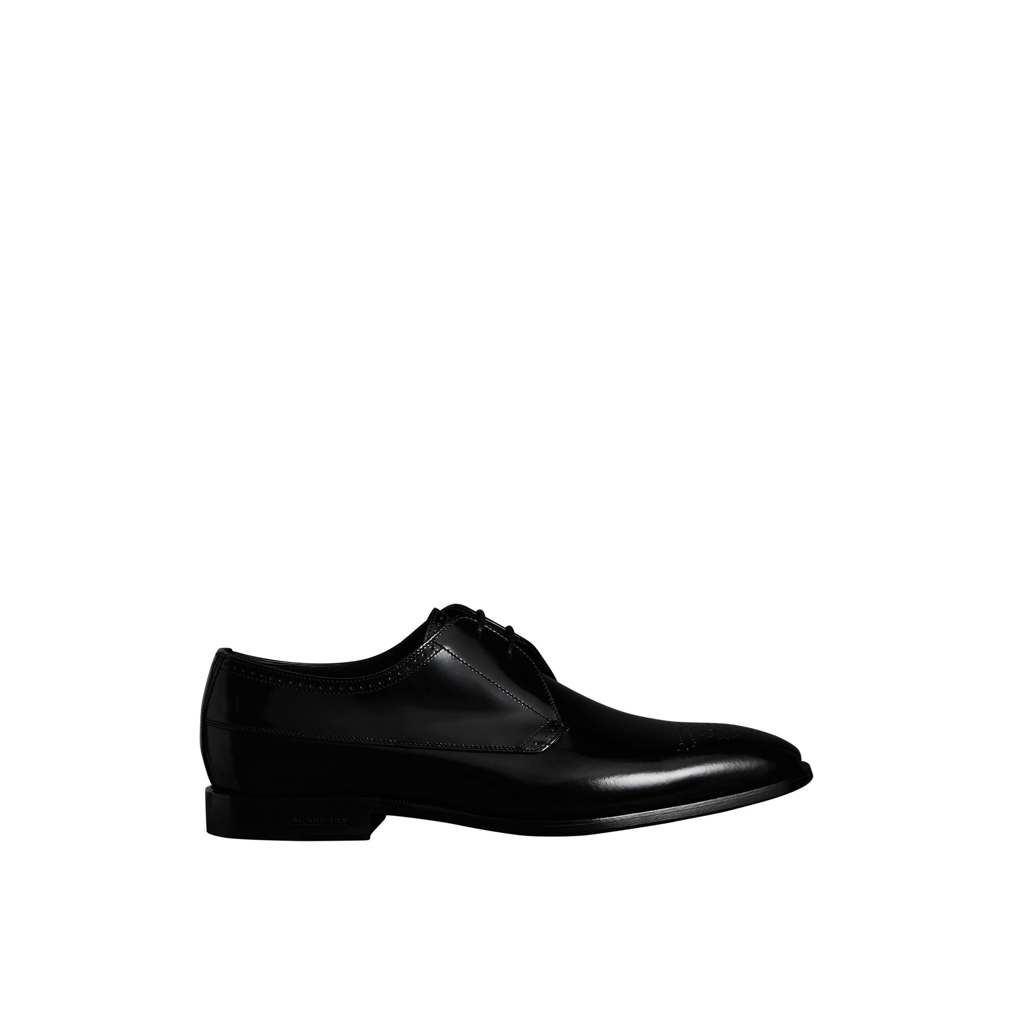 Chaussures de style derby en cuir avec détails perforés - Black
