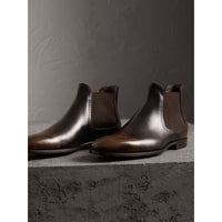 Bottines Chelsea en cuir ornées de perforations - Chocolate Brown