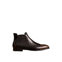 Bottines Chelsea en cuir ornées de perforations - Chocolate Brown