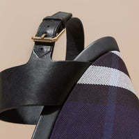 Sandales à plateforme en cuir velours de veau - Indigo Blue