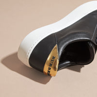 Sneakers en cuir avec détail métallisé - Antique Gold & Black