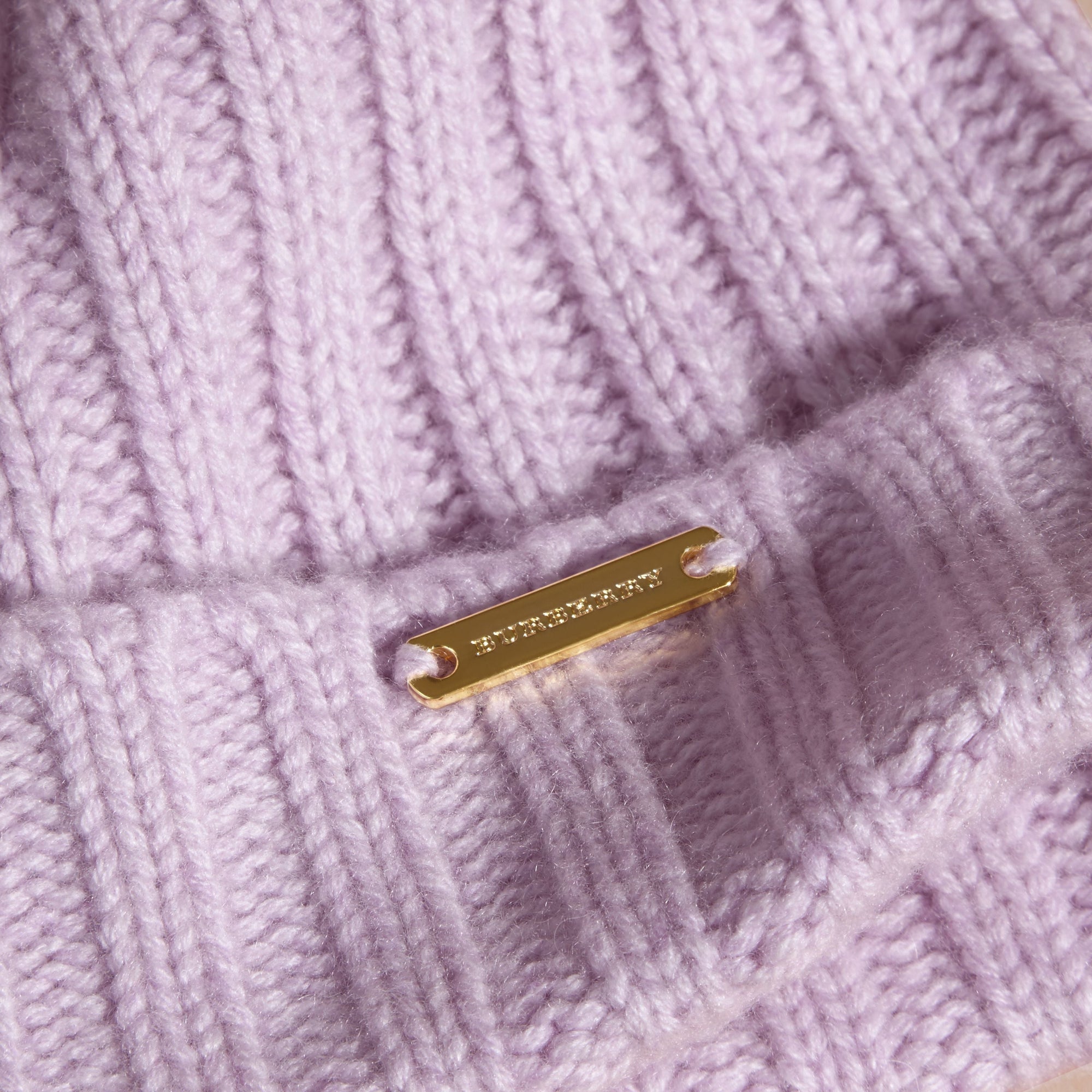 Bonnet en maille côtelée de laine et cachemire - Dusty Lilac