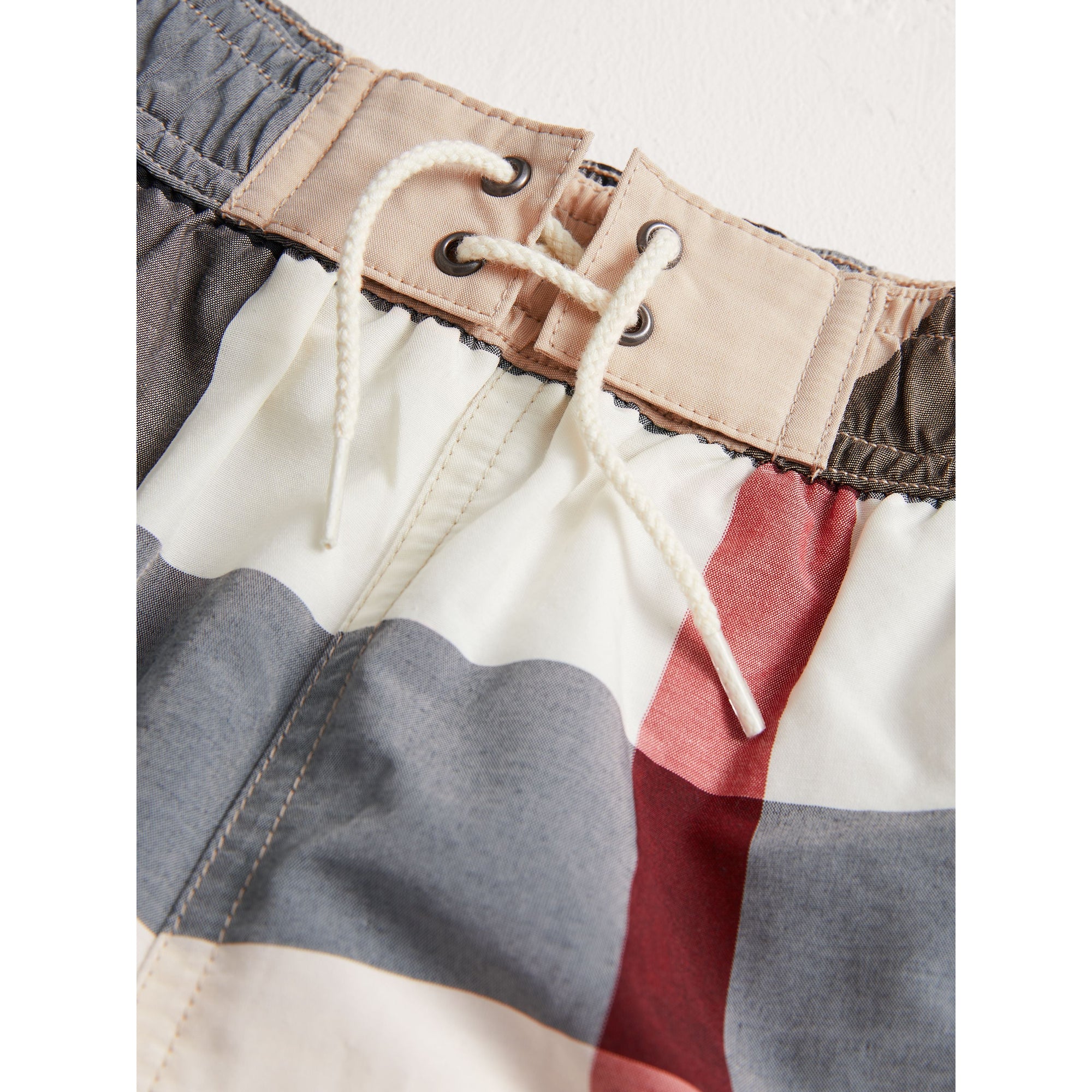 Short de bain en coton technique à motif check - New Classic Check