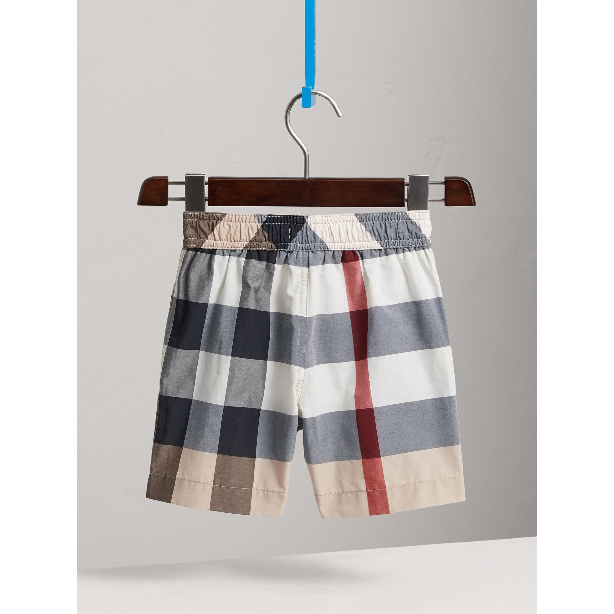 Short de bain en coton technique à motif check - New Classic Check