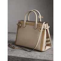 Sac The Banner medium en cuir avec appliqués ton sur ton - Limestone