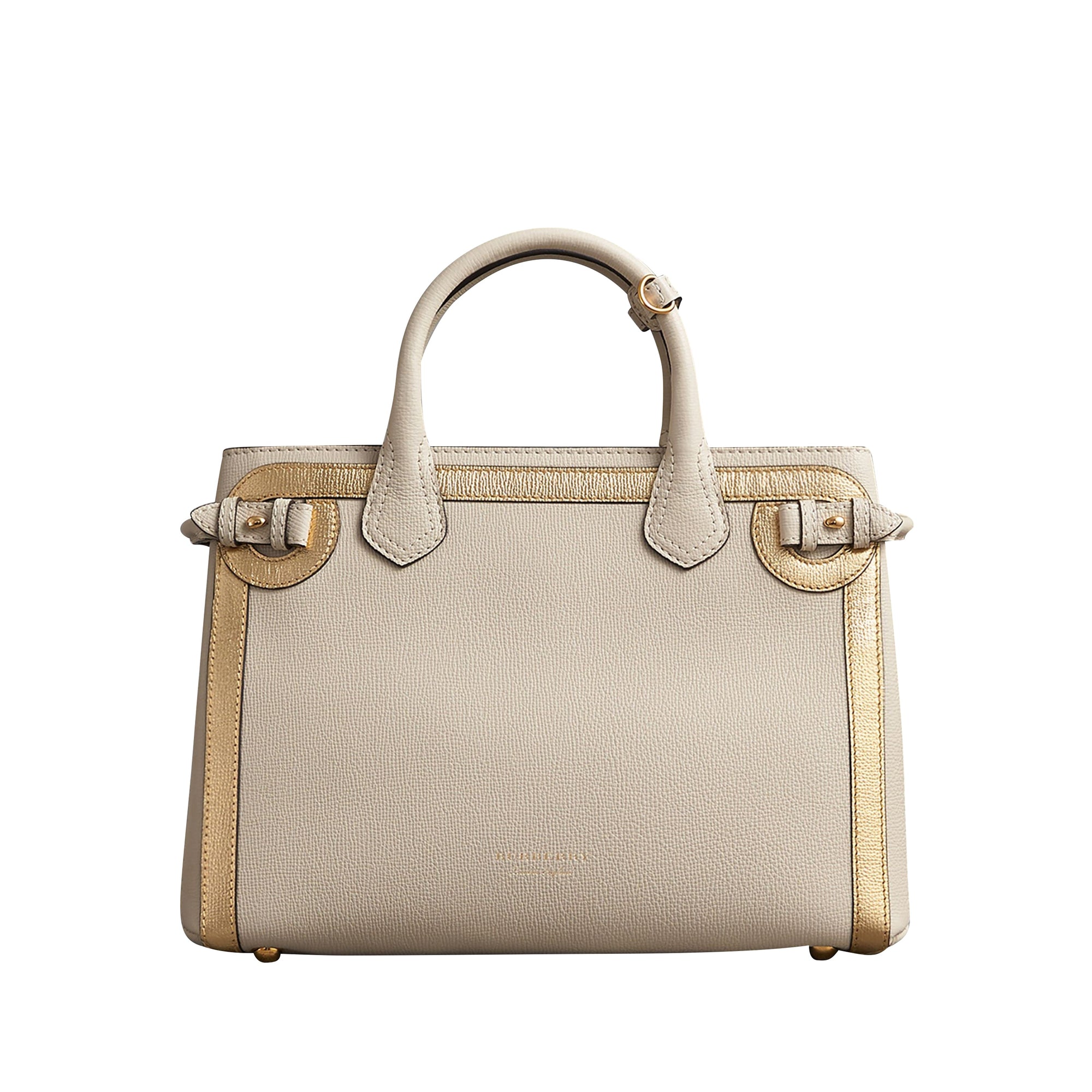 Sac The Banner medium en cuir avec appliqués ton sur ton - Limestone