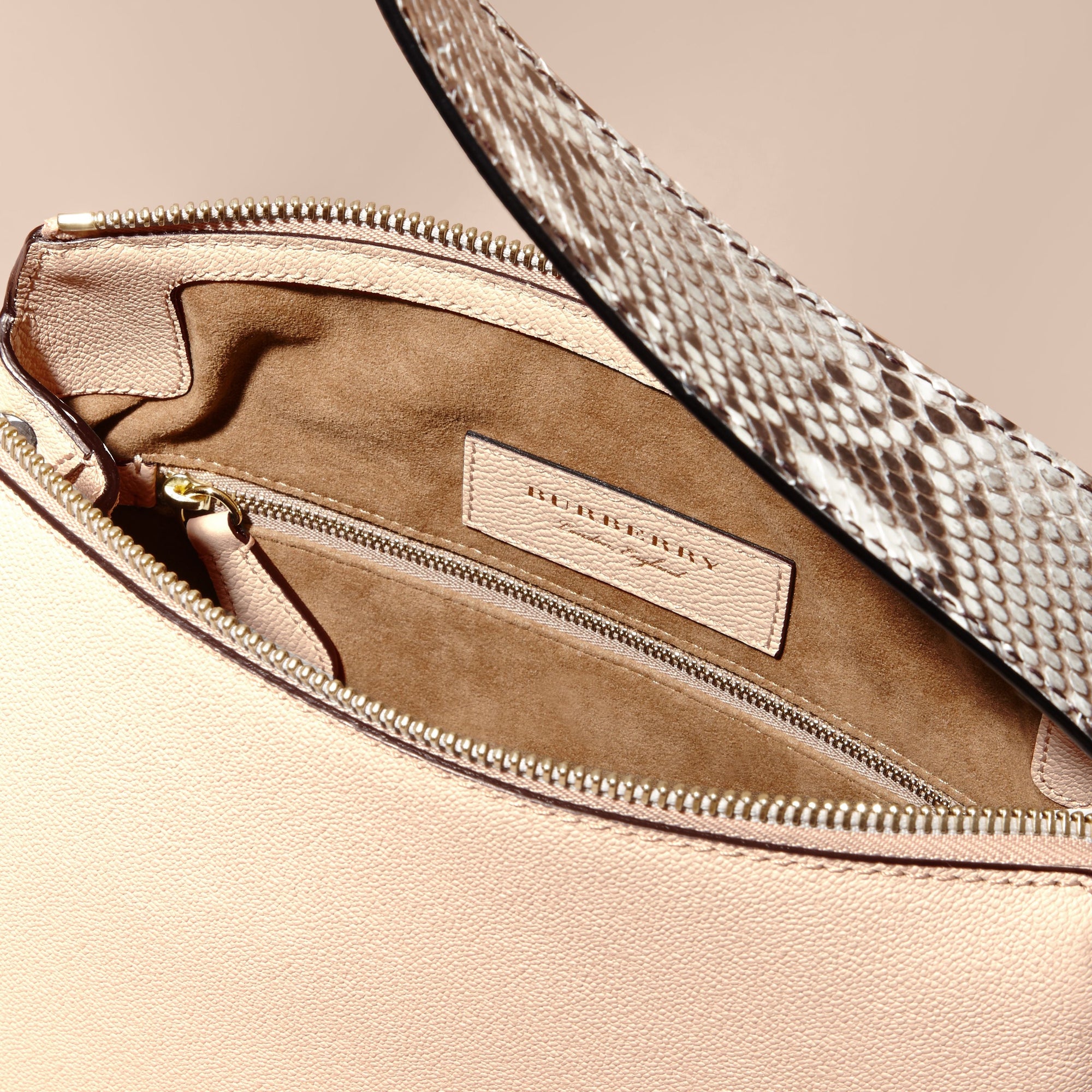 Sac à bandoulière en python et cuir - Limestone