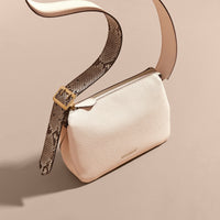 Sac à bandoulière en python et cuir - Limestone