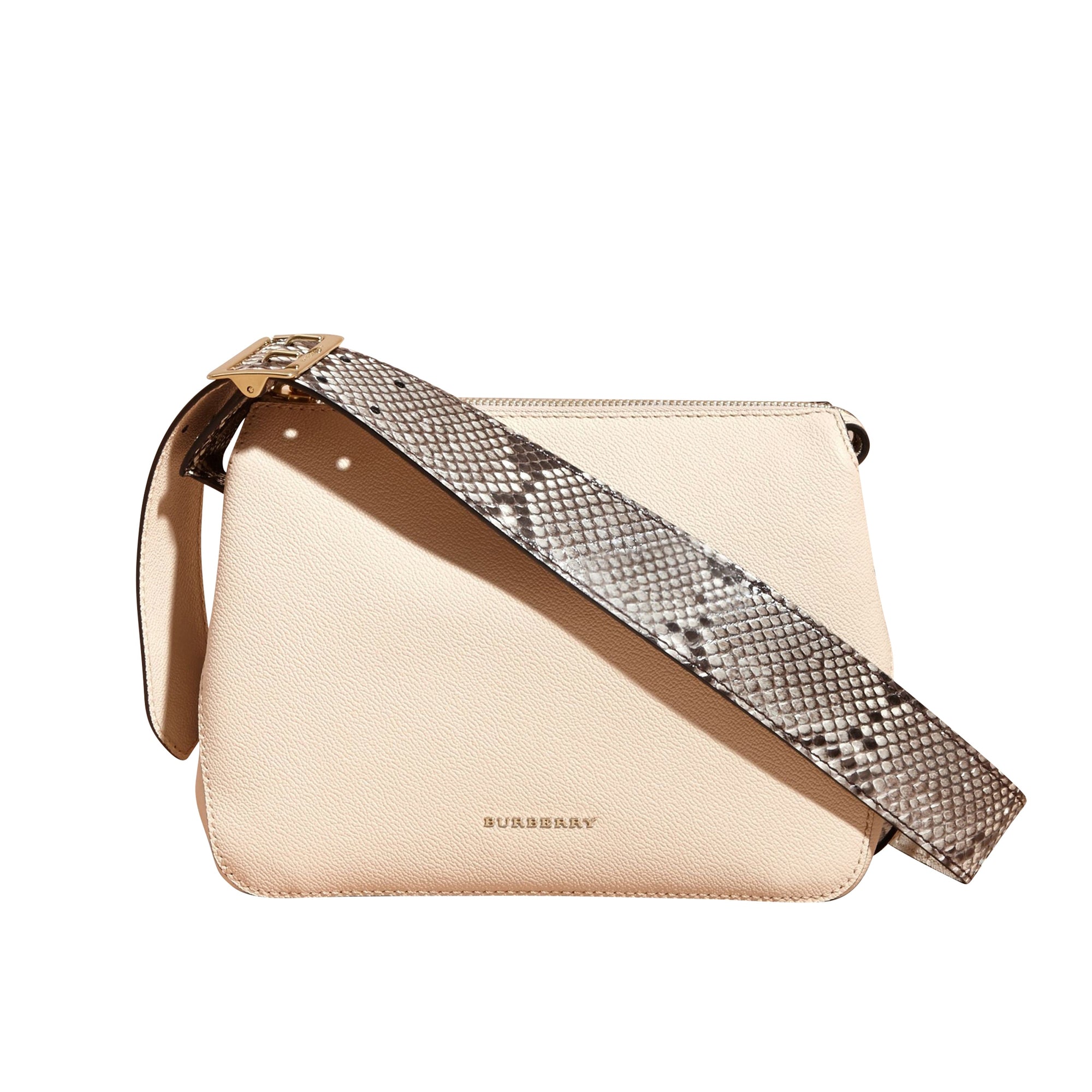 Sac à bandoulière en python et cuir - Limestone