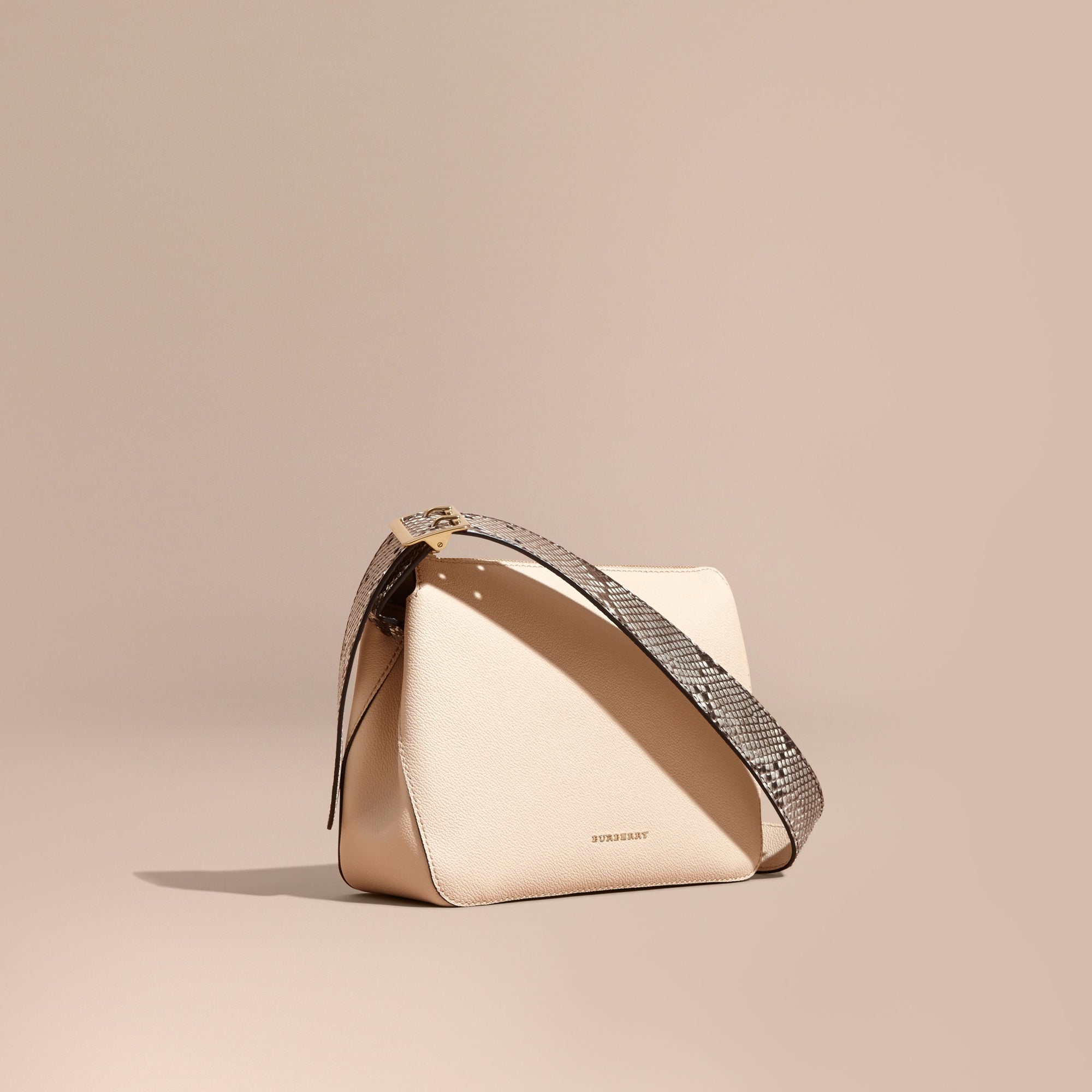 Sac à bandoulière en python et cuir - Limestone