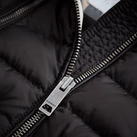 Veste sans manches rembourrée en duvet avec capuche amovible - Black