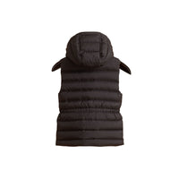 Veste sans manches rembourrée en duvet avec capuche amovible - Black