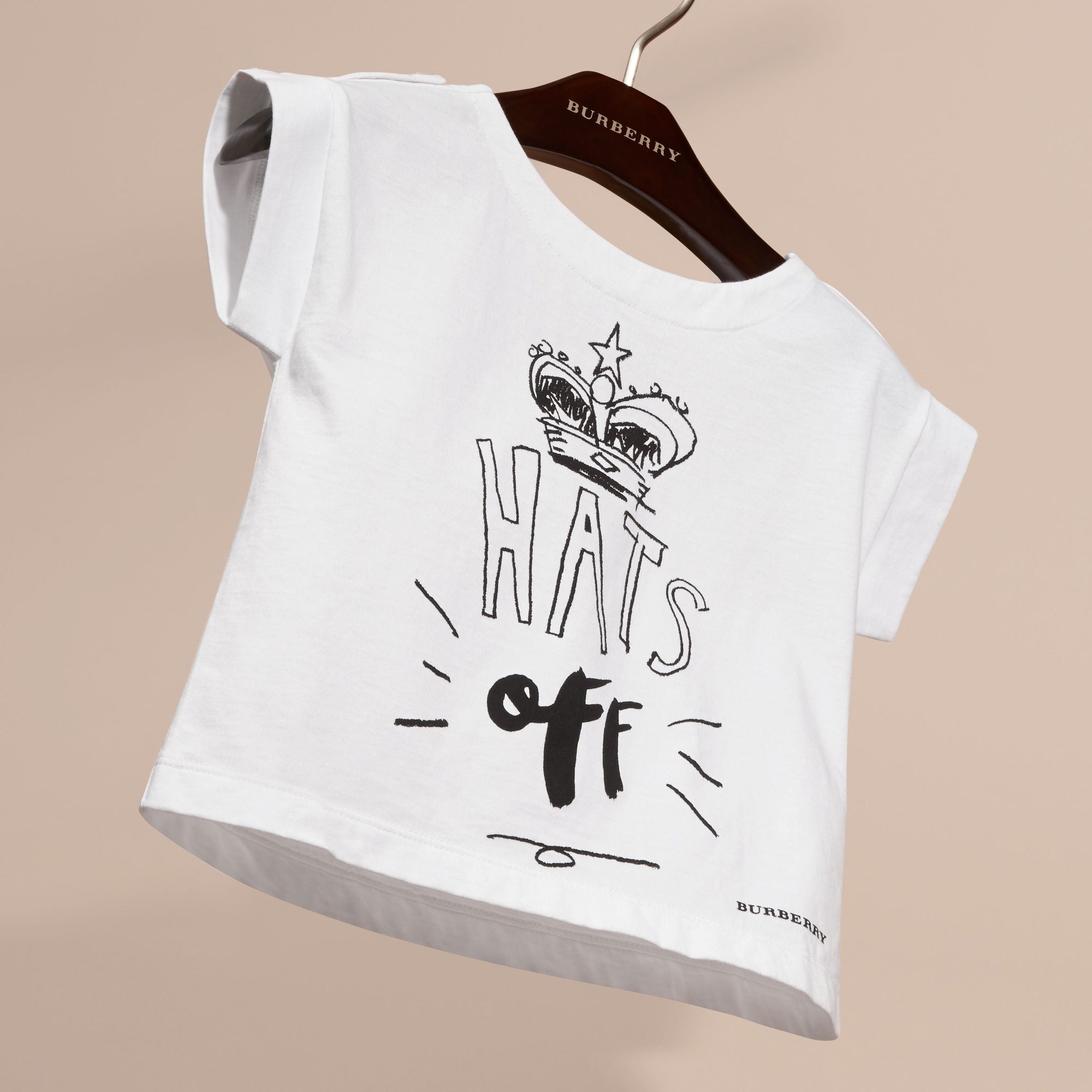 T-shirt en coton avec motif Hats off - White