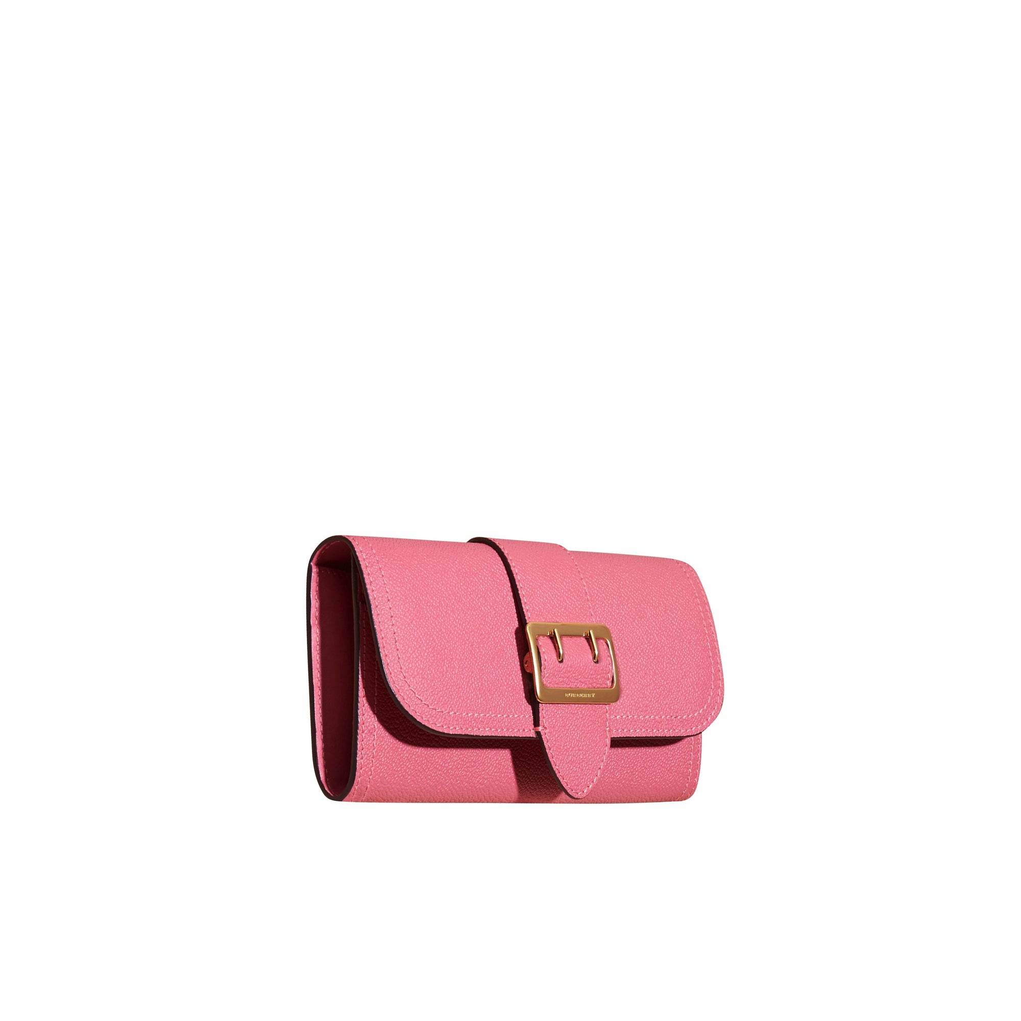 Portefeuille continental en cuir texturé - Pink Azalea
