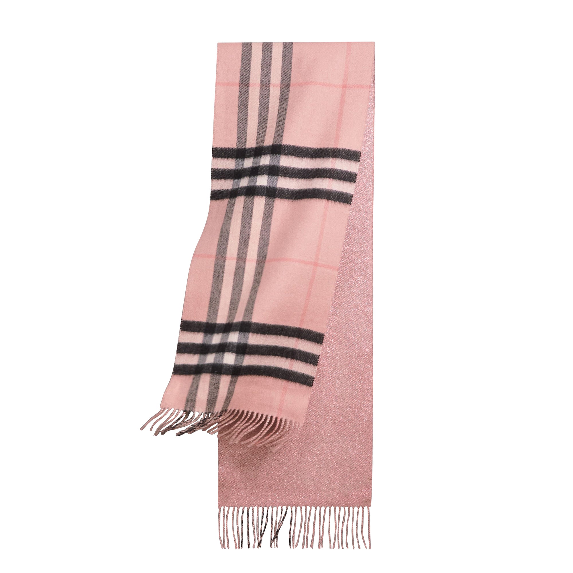 Écharpe en cachemire à motif check métallisé réversible - Ash Rose