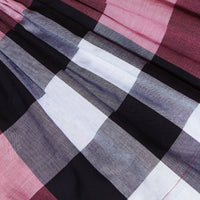 Robe en voile de coton à motif check avec mancherons - Pink Azalea