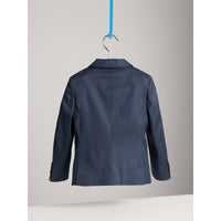 Blazer ajusté en coton extensible - Navy