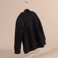 Sweat-shirt en coton orné du logo du Cavalier - Black