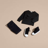 Sweat-shirt en coton orné du logo du Cavalier - Black