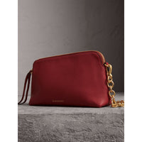 Clutch en cuir grainé - Russet Red