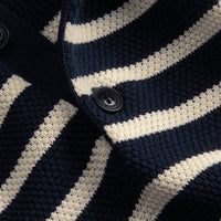 Polo en maille de coton à rayures - Navy