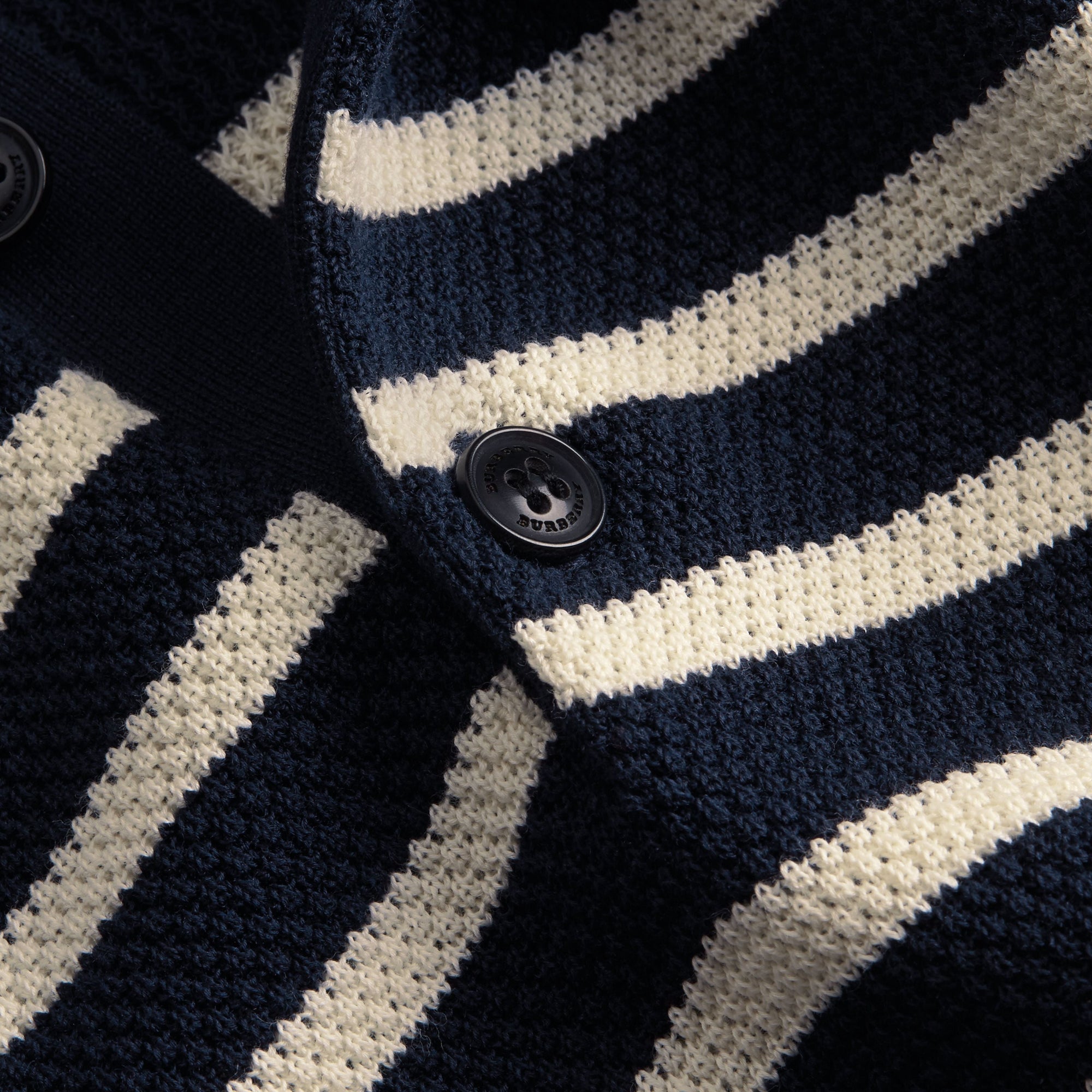 Polo en maille de coton à rayures - Navy