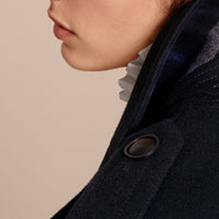 Caban en laine et cachemire avec manches cloches - Navy