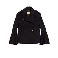 Caban en laine et cachemire avec manches cloches - Navy