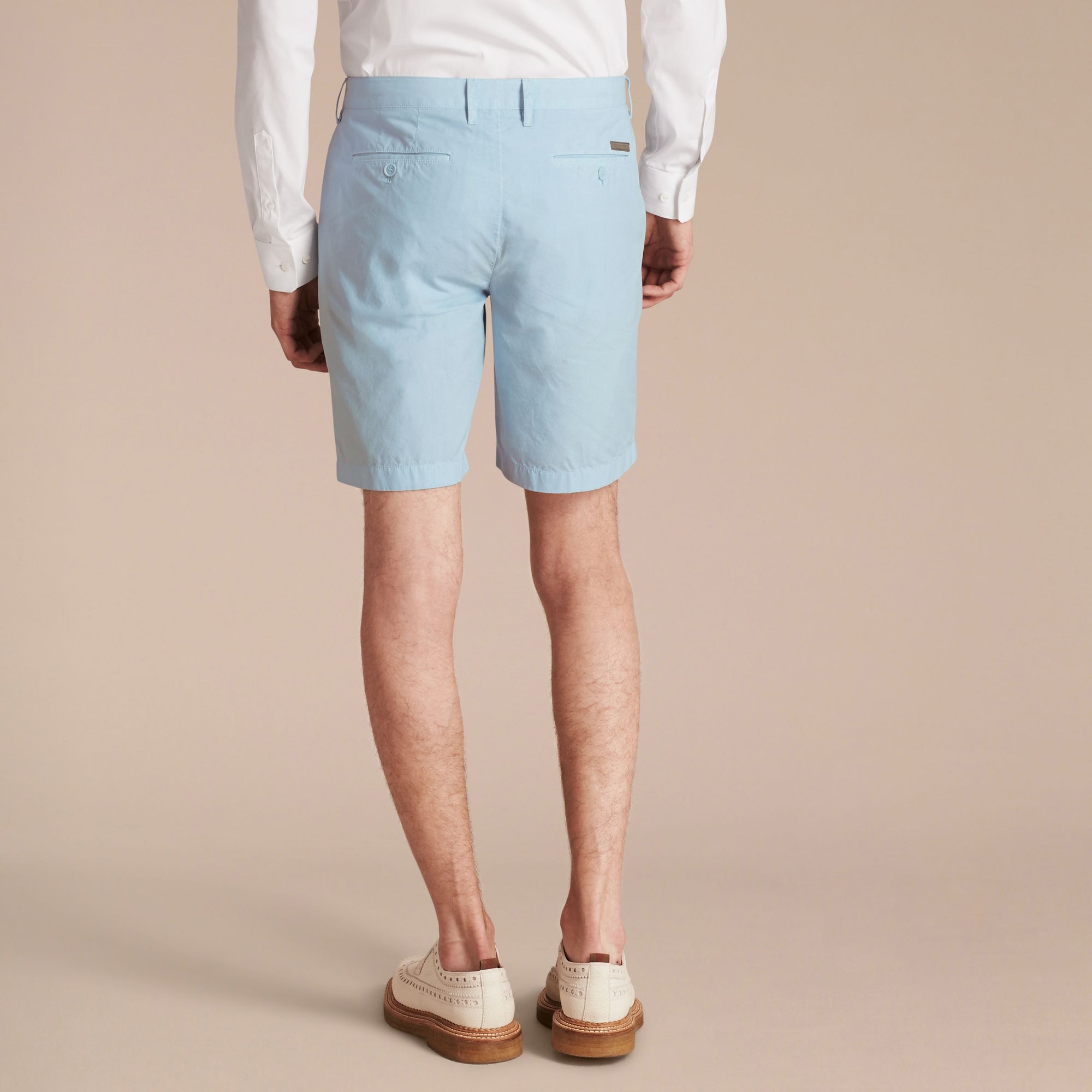 Short chino en popeline de coton - Pale Opal Blue