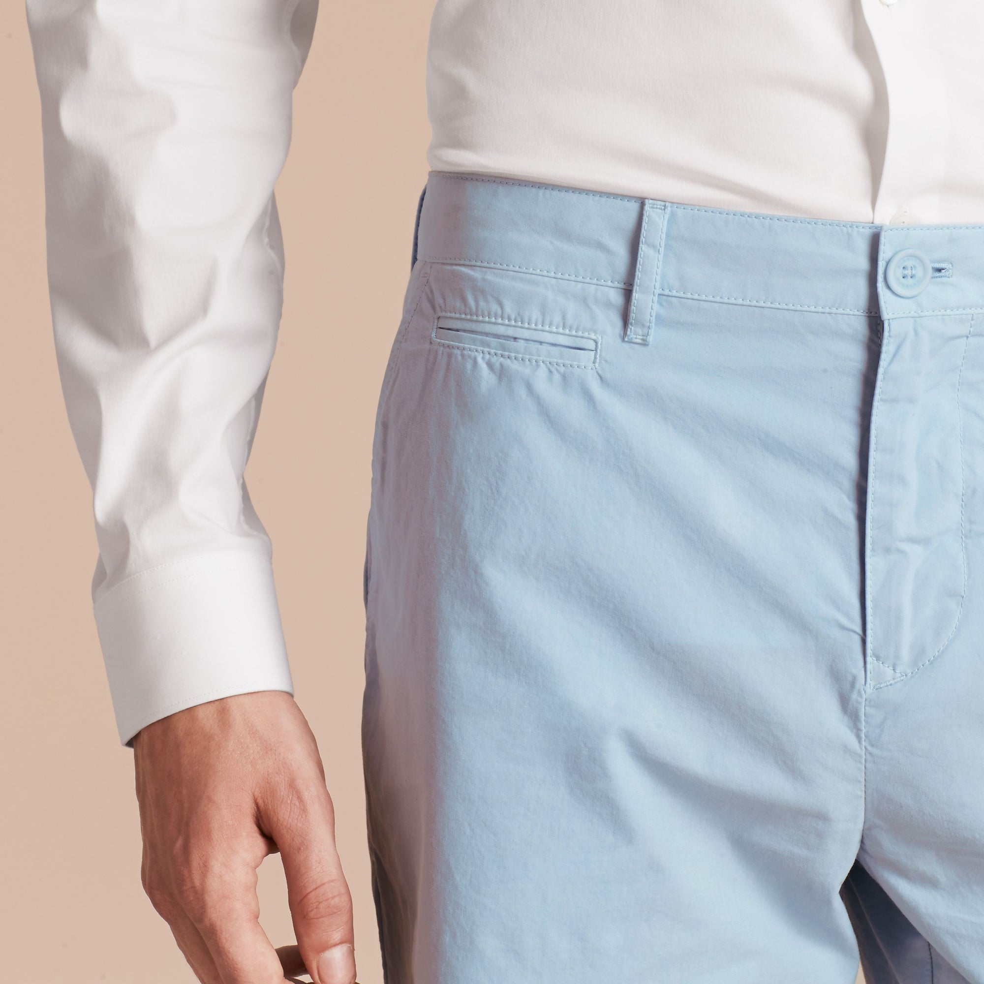 Short chino en popeline de coton - Pale Opal Blue