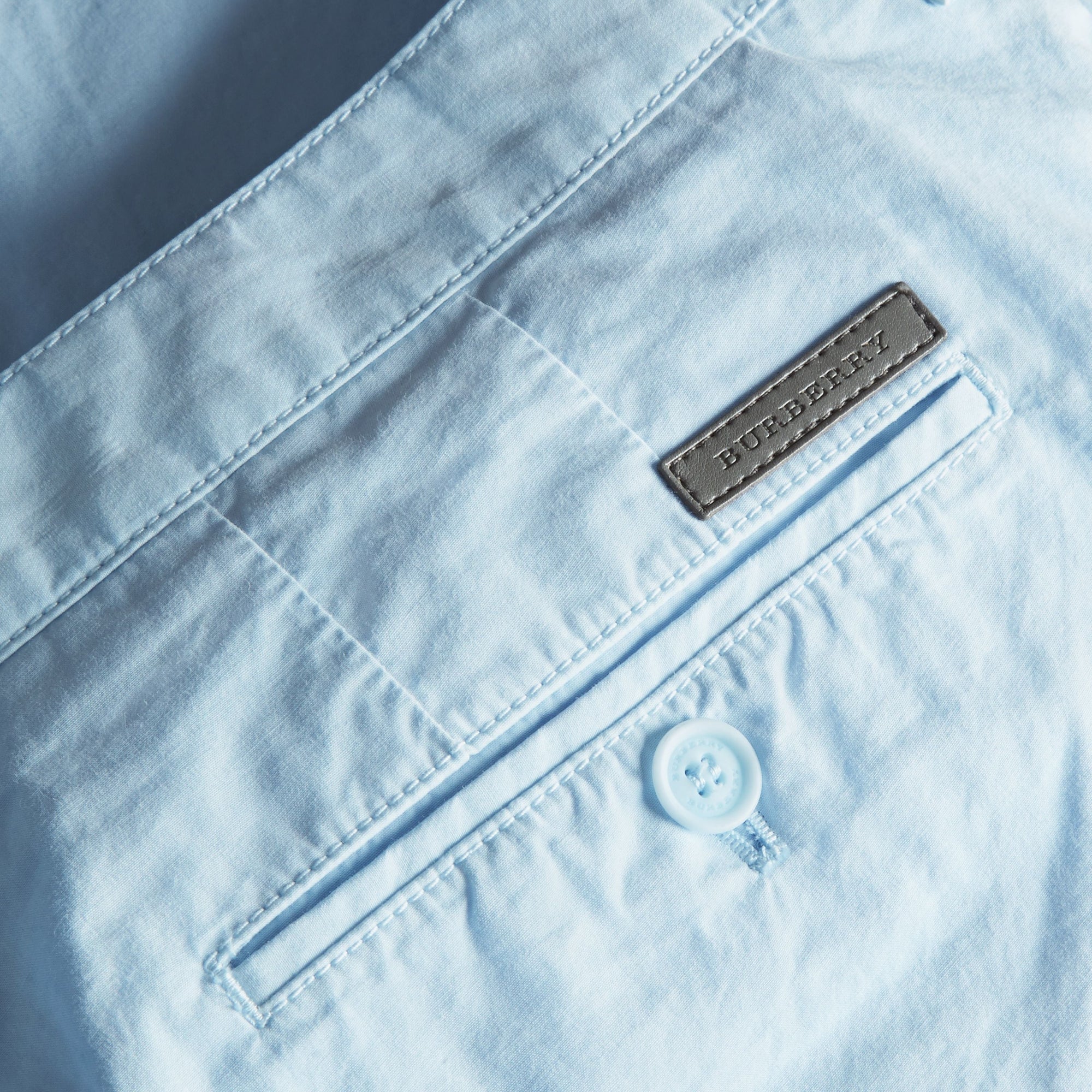 Short chino en popeline de coton - Pale Opal Blue