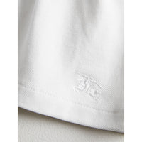 Robe en piqué de coton extensible à motif check - White