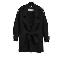 Trench-coat en maille de laine et cachemire mélangés - Black