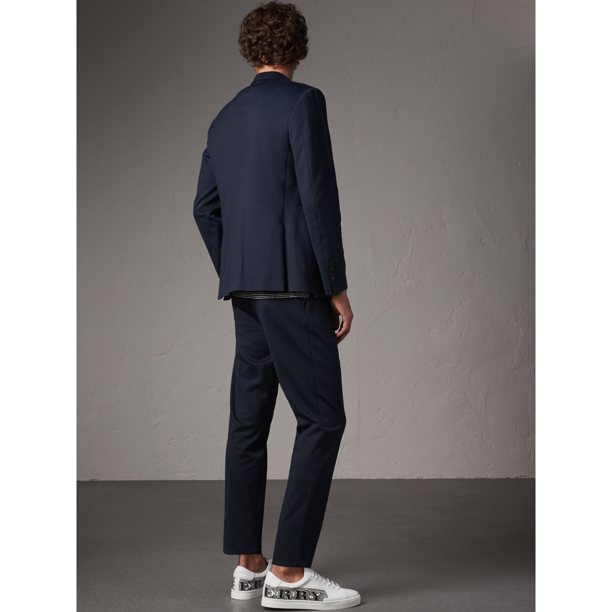 Costume Travel Tailoring de coupe étroite en coton mélangé - Navy