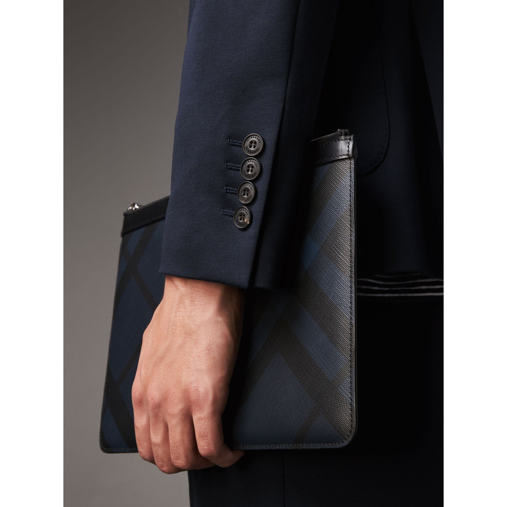 Costume Travel Tailoring de coupe étroite en coton mélangé - Navy