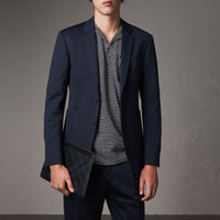 Costume Travel Tailoring de coupe étroite en coton mélangé - Navy