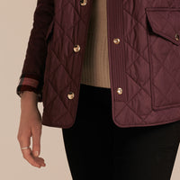 Veste matelassée avec doublure à motif check - Burgundy
