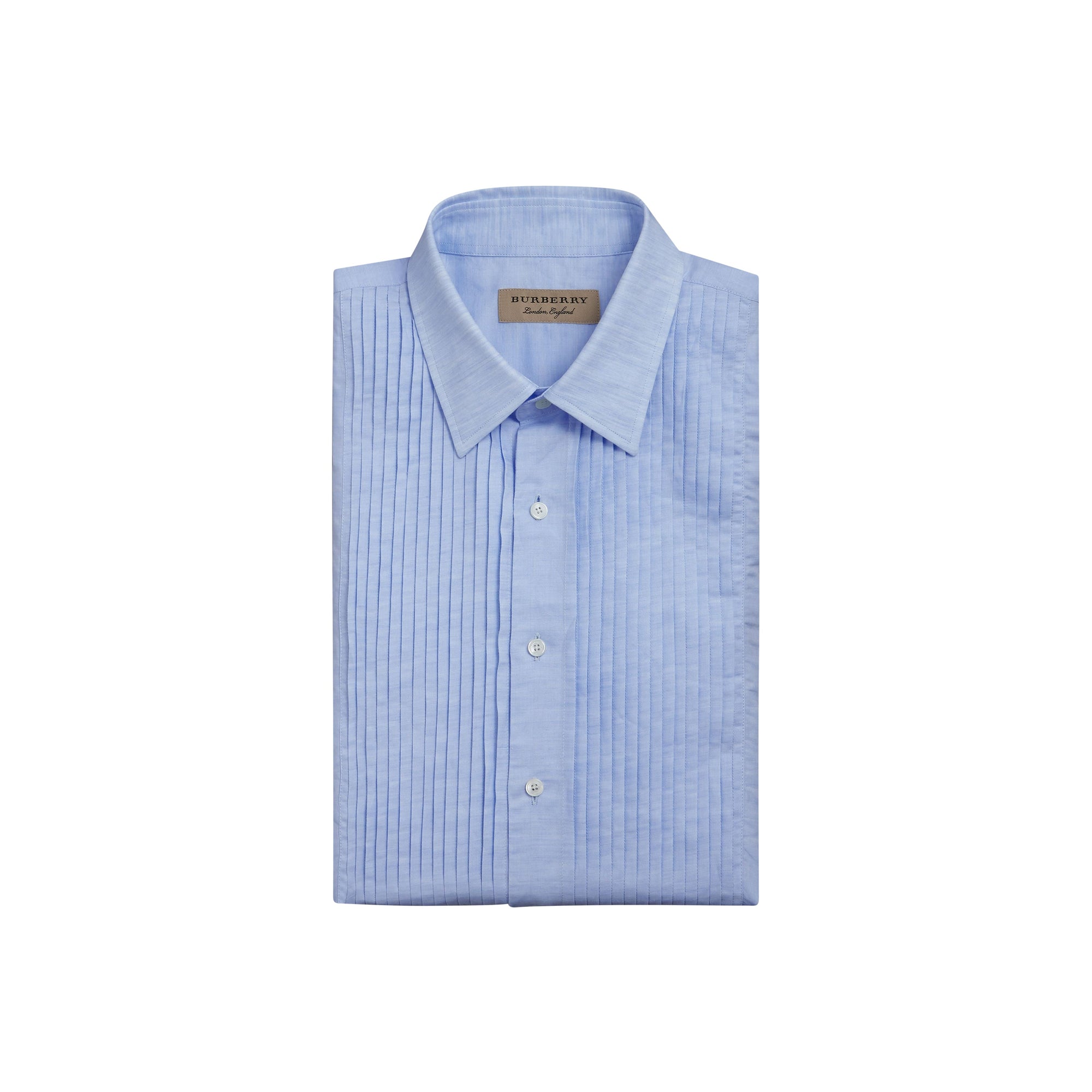 Chemise habillée de coupe moderne en lin et coton - Pale Blue