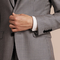 Veste slim ajustée en laine à motif pied-de-poule - Light Blue