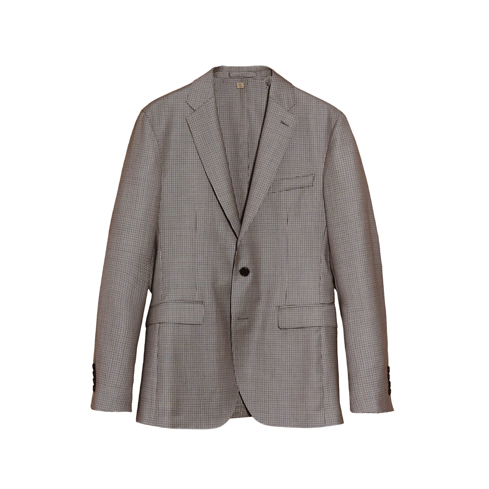 Veste slim ajustée en laine à motif pied-de-poule - Light Blue