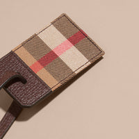 Porte-étiquette en cuir et tissu House check - Wine