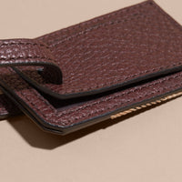 Porte-étiquette en cuir et tissu House check - Wine
