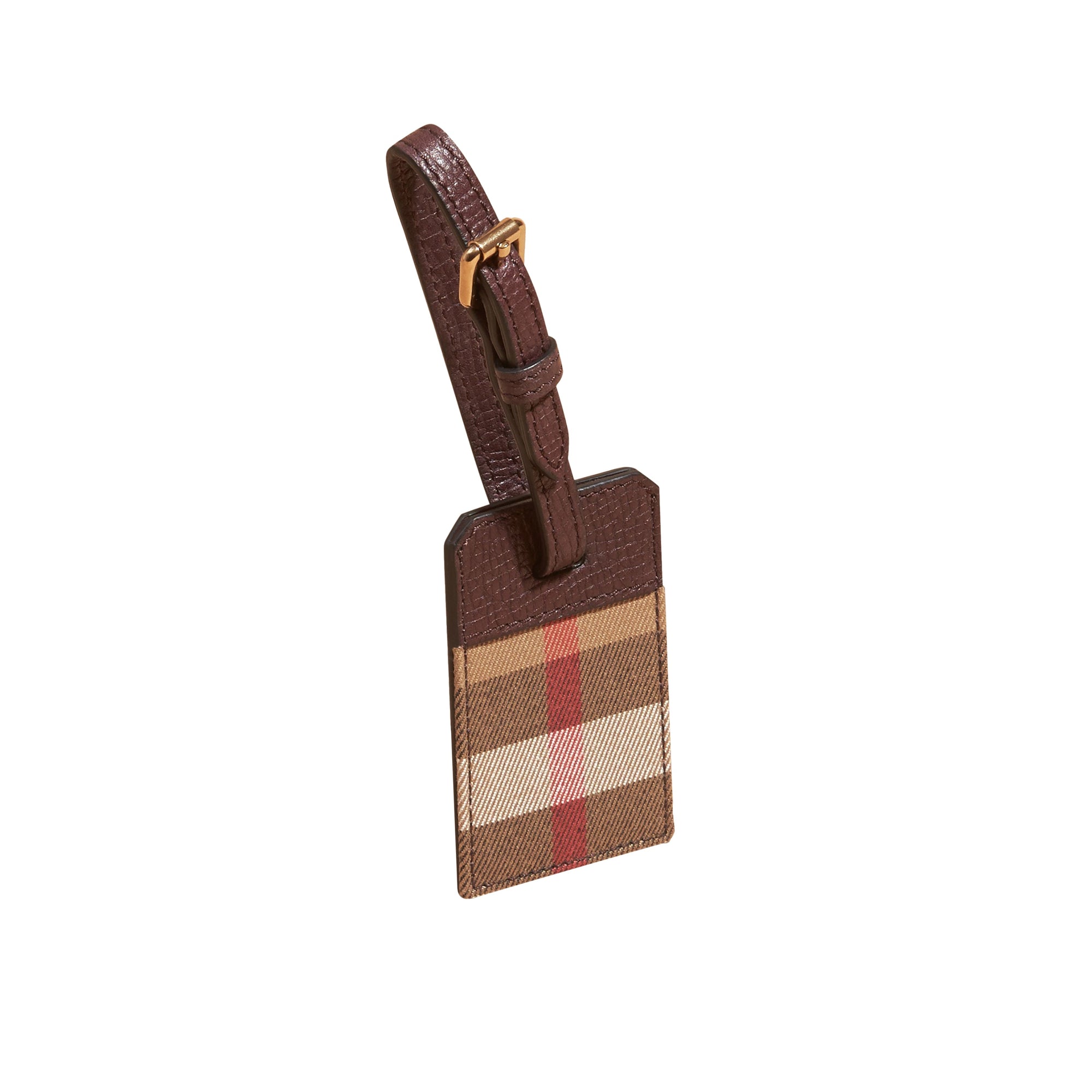 Porte-étiquette en cuir et tissu House check - Wine